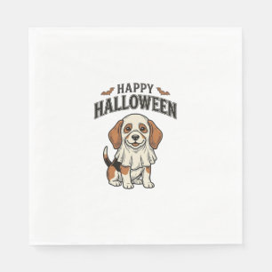 ハロウィンのお化け犬ビンテージ彫刻Tシャツ_ スタンダードランチョンナプキン