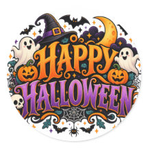 ハロウィンのお化け・ドクロ・カボチャ ステッカー