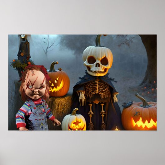 ハロウィンのお化け ポスター (正面)
