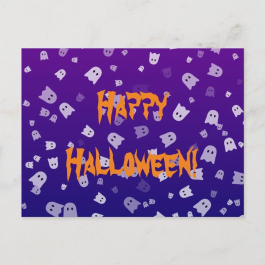 ハロウィンのお化け ポストカード (正面)