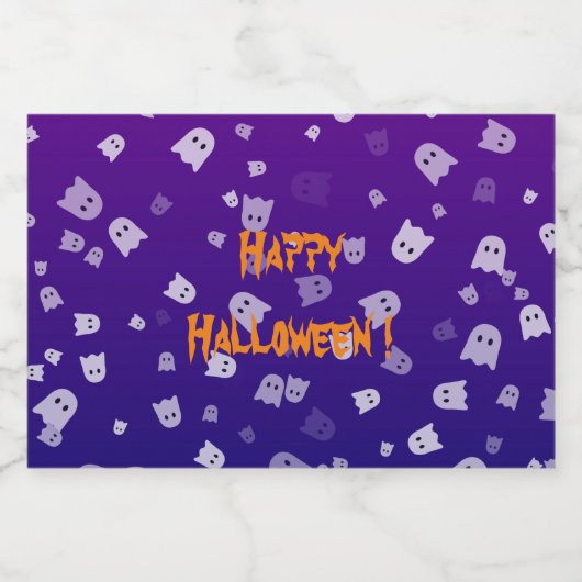 ハロウィンのお化け リキュールボトルラベル (シングルラベル)