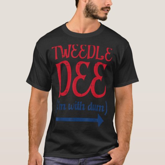 ハロウィンのお揃いコスチューム 女性用 Tle Dee With Dum Tシャツ (正面)