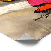 ハロウィンのお散歩 ファンタジー ウィッチ 黒猫 ポスター (角)