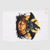 ハロウィンのお祝い - 面白いハロウィン定番Tシャツ ゴルフタオル (横)