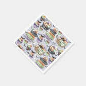 ハロウィンのお祭りスリープオーバー スタンダードカクテルナプキン (角)