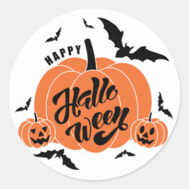 ハロウィンのお祭り気分を盛り上げる不気味なカボチャのハロウィンパーティー ラウンドシール