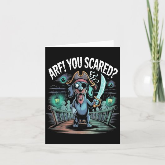 ハロウィンのお茶目なダックスフント カード (正面)