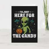 ハロウィンのお菓子だけが楽しみな宇宙人 カード (正面)
