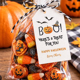 ハロウィンのお菓子のお礼タグ かぼちゃ ギフトタグ