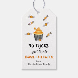 ハロウィンのお菓子のギフトタグ「トリックなし、ただのお菓子」 ギフトタグ