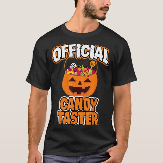 ハロウィンのお菓子の味見人ユーモア Tシャツ (正面)