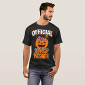 ハロウィンのお菓子の味見人ユーモア Tシャツ (正面フル)