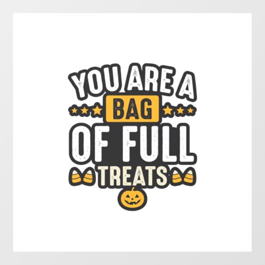 ハロウィンのお菓子の袋 ビンテージ ベクター デザイン_1 ウィンドウサイン (シート)