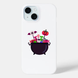 ハロウィンのお菓子の魔法使いの釜 iPhone 15ケース