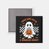 ハロウィンのお菓子よりシベリアンハスキーがいい マグネット (正面/裏面)