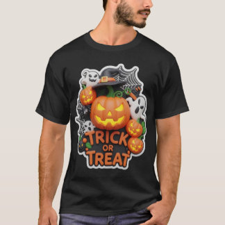 ハロウィンのお菓子をあげる・もらうのディスプレイ Tシャツ