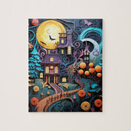 ハロウィンのお菓子をくださいの家々 ジグソーパズル