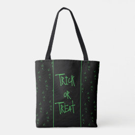 ハロウィンのお菓子をくれなきゃイタズラしちゃうぞグリーンとブラック トートバッグ