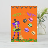 ハロウィンのお菓子をくれなきゃイタズラしちゃうよ ハロウィン招待状 招待状 (スタンド正面)