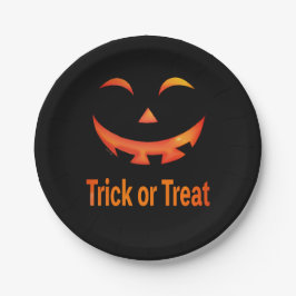 ハロウィンのお菓子をちょうだいカッコウの顔 ペーパープレート