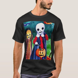 ハロウィンのお菓子をもらいにくる子供たち Tシャツ