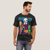 ハロウィンのお菓子をもらいにくる子供たち Tシャツ (正面フル)