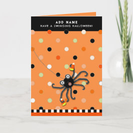 ハロウィンのお菓子をもらいにくる面白いクモ カード