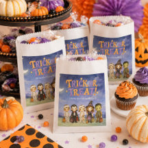ハロウィンのお菓子をもらう子供のコスチュームの水彩画