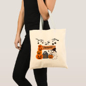 ハロウィンのお菓子をもらう子供用カスタムバック トートバッグ (正面(商品))