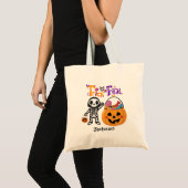 ハロウィンのお菓子をもらう子供用パーソナライズグッズ トートバッグ (正面(商品))