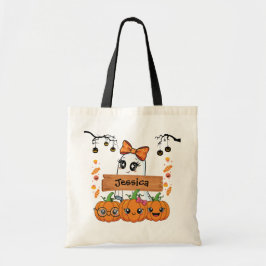 ハロウィンのお菓子をもらう子供用パーソナライズドグッズ トートバッグ