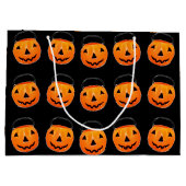 ハロウィンのお菓子をもらおうカボチャ ラージペーパーバッグ (裏面)