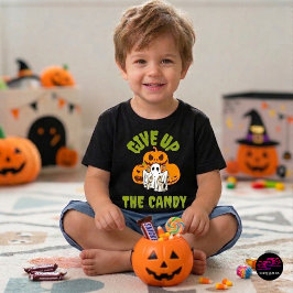 ハロウィンのお菓子をよこせ トドラーTシャツ