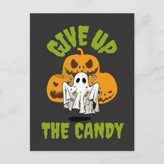 ハロウィンのお菓子をよこせ ポストカード (正面)