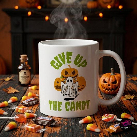 ハロウィンのお菓子をよこせ、幽霊 コーヒーマグカップ