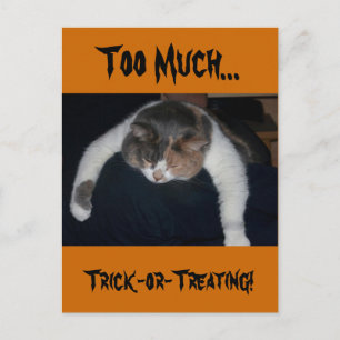 ハロウィンのお菓子を取るのが多すぎる！ ポストカード