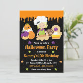 ハロウィンのお菓子作り誕生日パーティー 招待状 (スタンド正面)