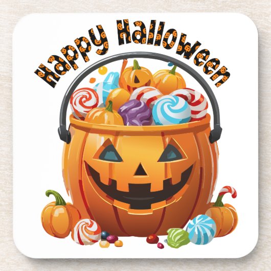 ハロウィンのお菓子入れパイル＆キャンディー コースター (正面)