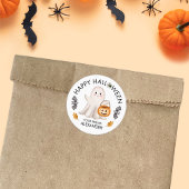 ハロウィンのお菓子入れ袋 おばけ ラウンドシール