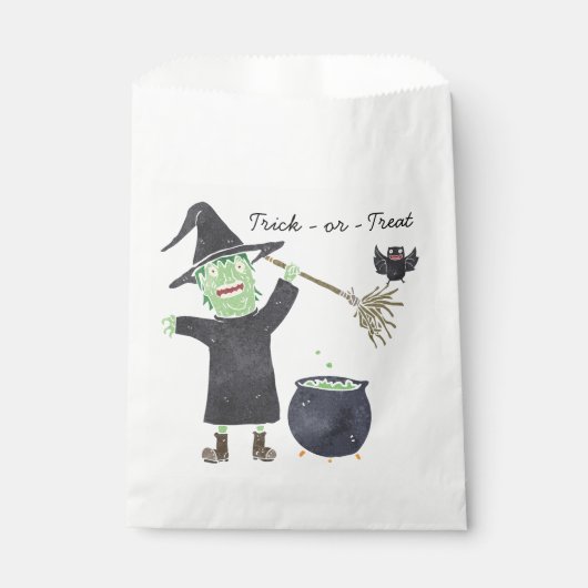ハロウィンのお菓子入れ袋 魔法使い フェイバーバッグ (正面)