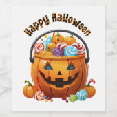 ハロウィンのお菓子入れ＆キャンディ ワインラベル (シングルラベル)