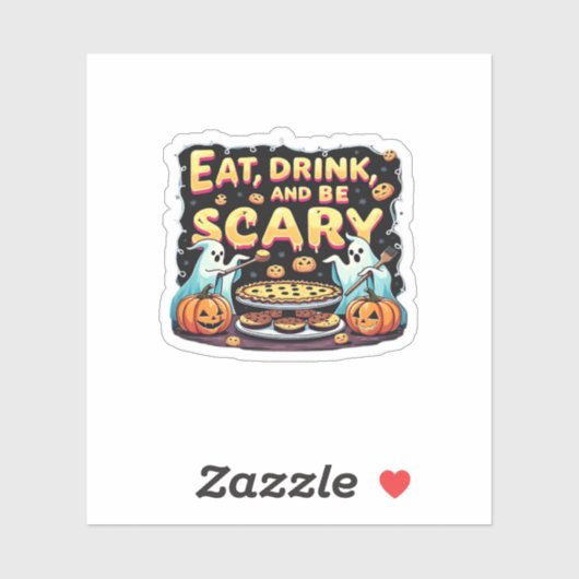 ハロウィンのお菓子屋さんでお食事を 不気味なハロウィン お菓子 シール (シート)