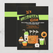 ハロウィンのお菓子招待状 招待状 (正面/裏面)