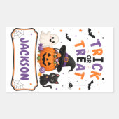 ハロウィンのお菓子袋シール(トリック・オア・トリート袋用) 長方形シール (正面)
