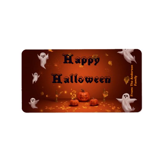 ハロウィンのお菓子袋ラベル ラベル (正面)