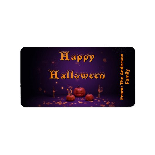 ハロウィンのお菓子袋ラベル ラベル (正面)