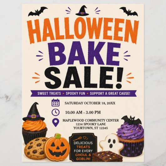 ハロウィンのお菓子販売チラシ チラシ (正面)