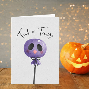 ハロウィンのお菓子? かわいい水彩のハロウィンパーティー カード