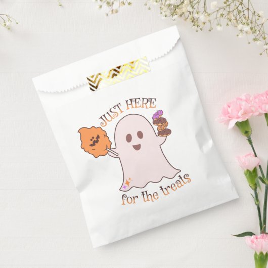 ハロウィンのお菓子 ゴーストとスイーツ パーティー フェイバーバッグ (封をした状態)