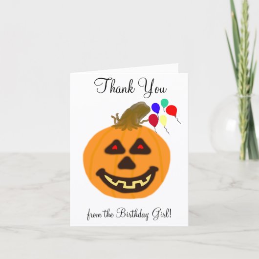 ハロウィンのお誕生日おめでとう  サンキューカード (正面)